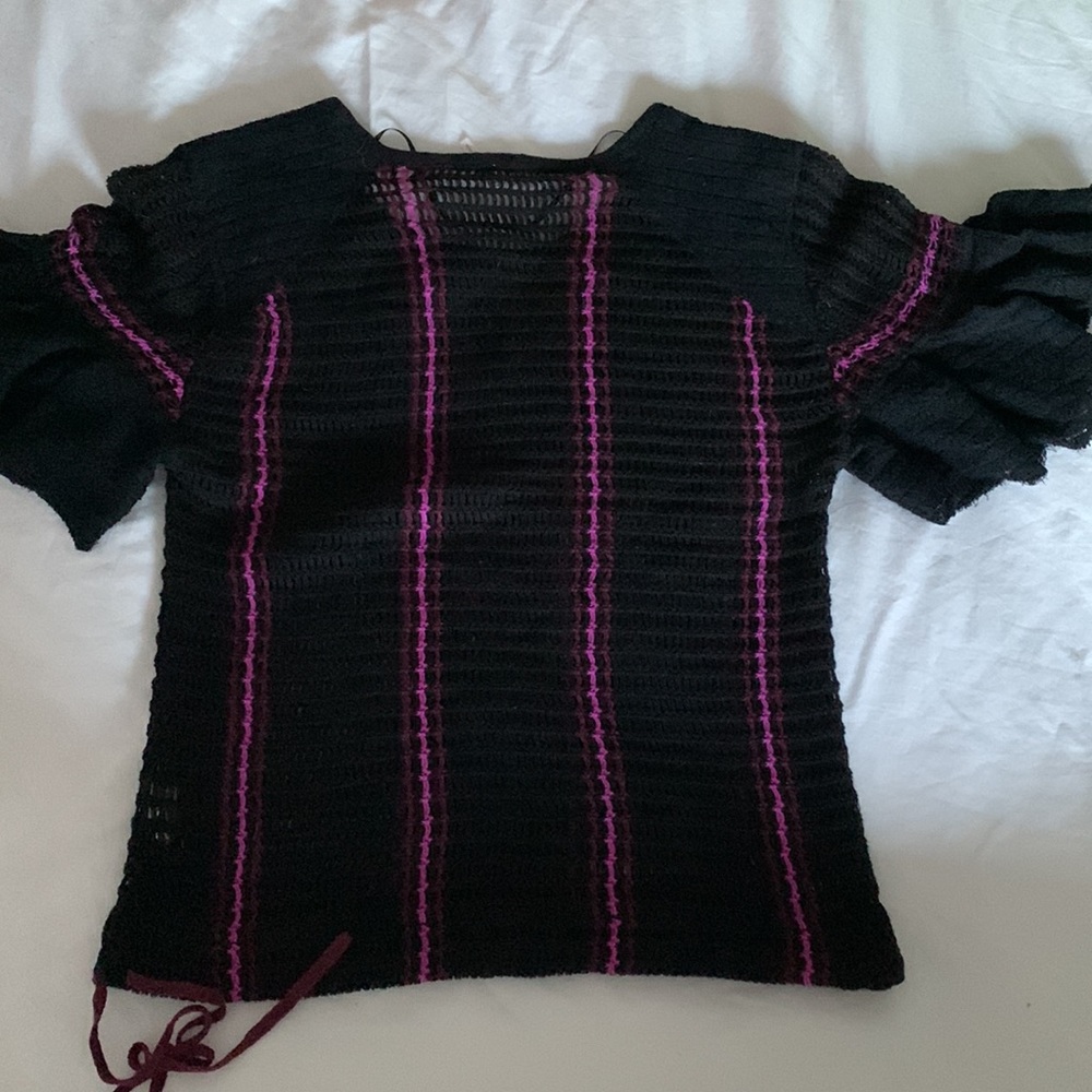 Free people black crochet top